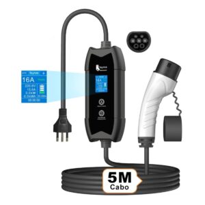 CARREGADOR PORTÁTIL CARRO ELÉTRICO 16A 3.5KW TIPO 2 FEYREE