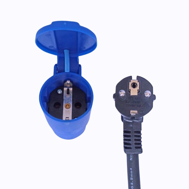 ADAPTADOR TOMADA EUROPEIA 16A SCHUKO PARA PLUGUE 20A 2P - EVS PLUGS
