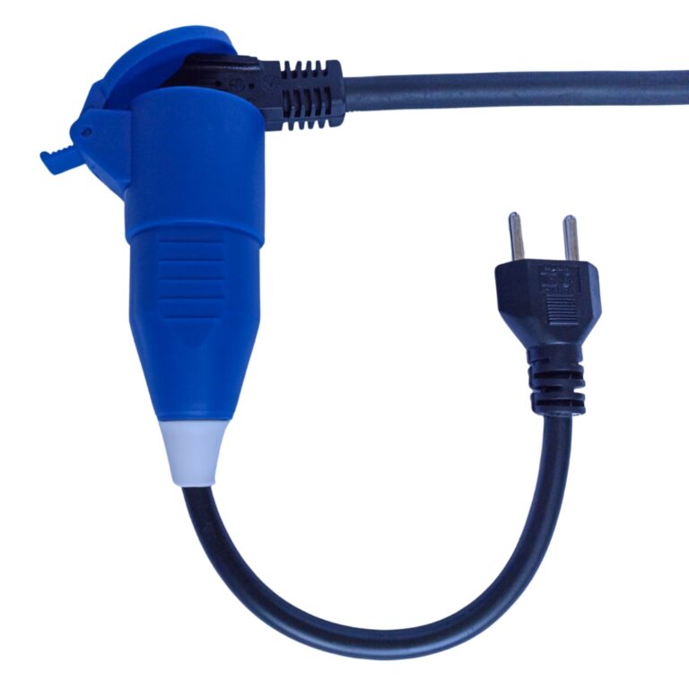 ADAPTADOR TOMADA EUROPEIA 16A SCHUKO PARA PLUGUE 20A 2P - EVS PLUGS