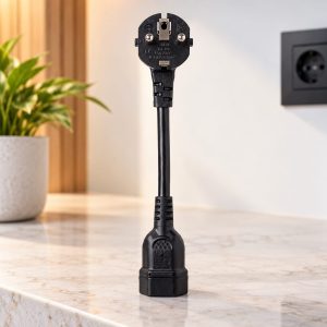 ADAPTADOR TOMADA EUROPEIA 16A SCHUKO MACHO PARA FÊMEA 20A 2P+T BRASIL