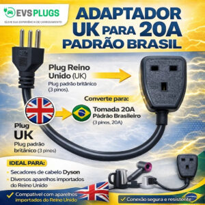 Alternative view of ADAPTADOR TOMADA UK REINO UNIDO PARA PLUGUE 10A