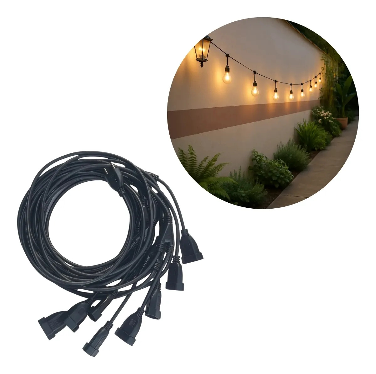 Extensão Elétrica Multi-vias 12metros 2x1,50mm 10a 8 Tomadas